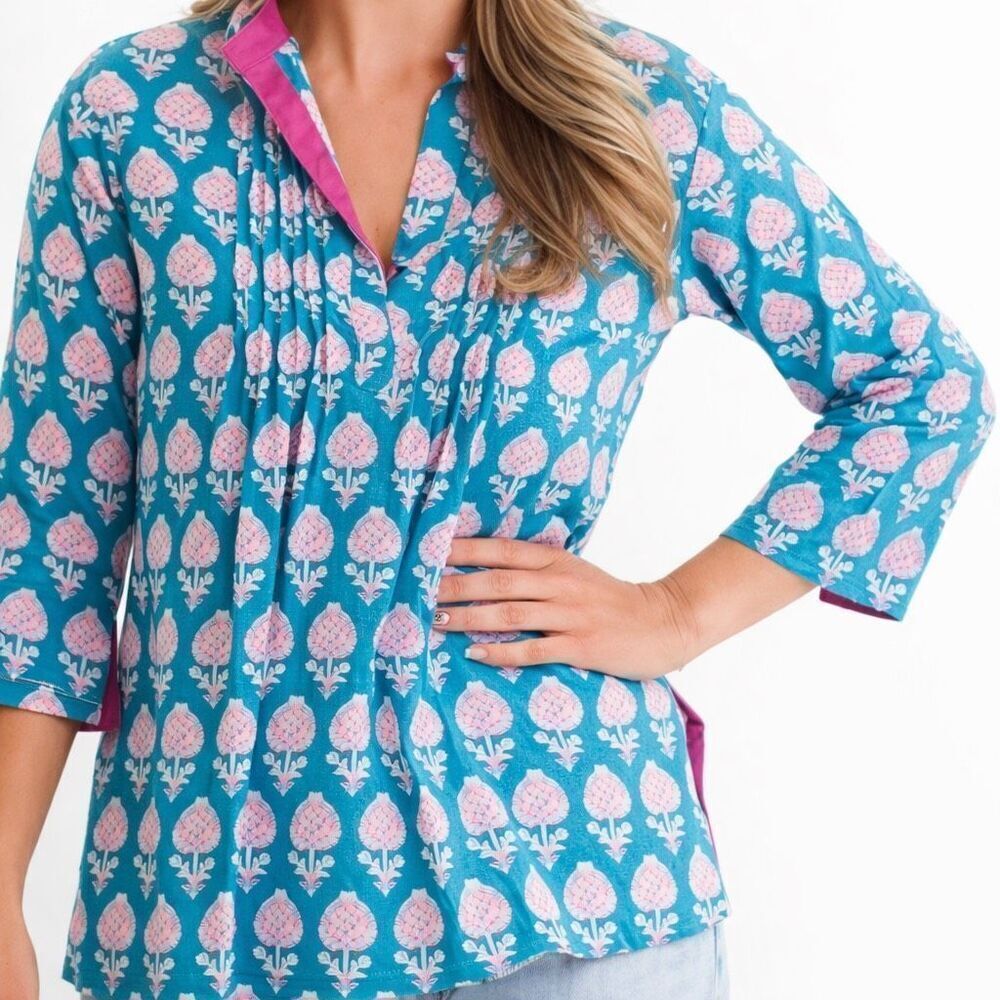 NWOT Pomegranate block printed tunic top, Sm $167 F44